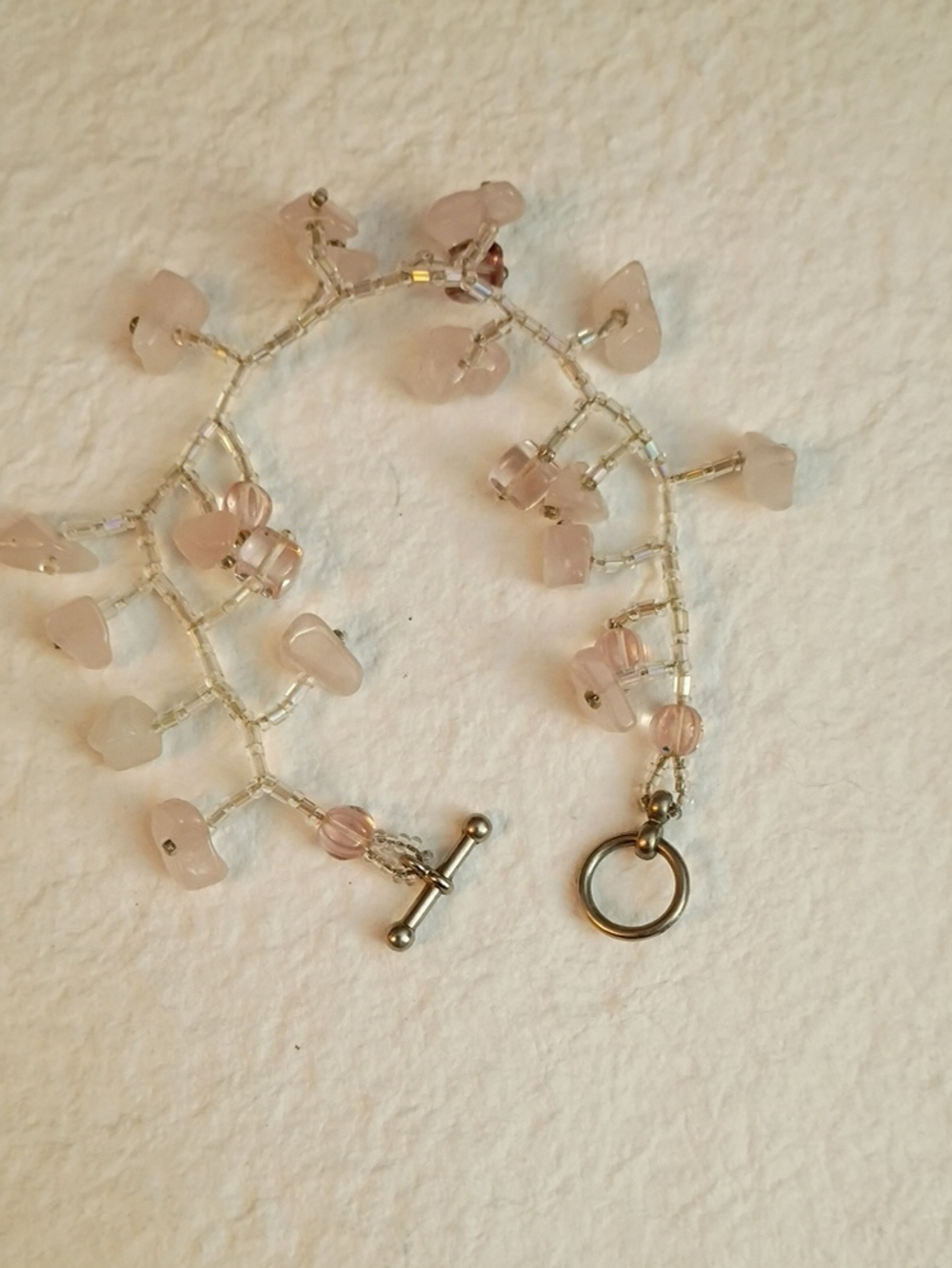 Delicate Rose Quartz Beaded Bracelet - Women Jewelry